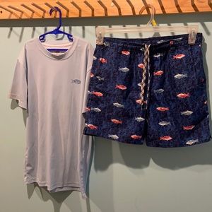 Aftco boys swim shirt and trunks L (14/16)